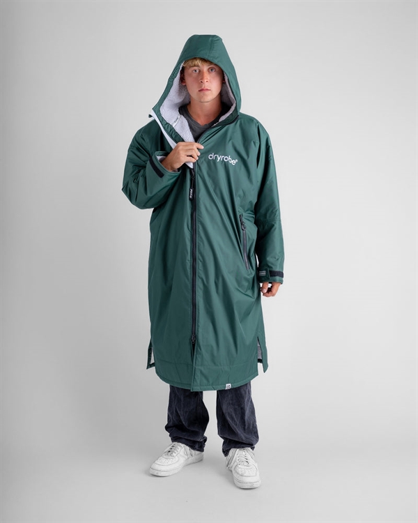 Dryrobe Advance Long Sleeve - Dark Green / Nimbus Cloud